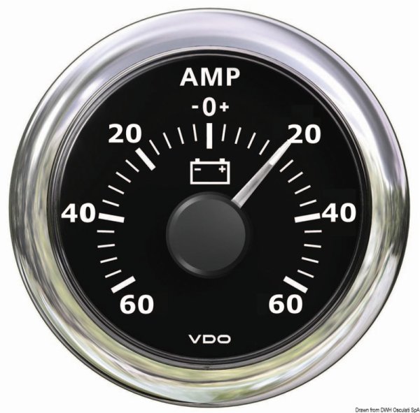Amperometro -60 A +60 A nero - 27.590.01
